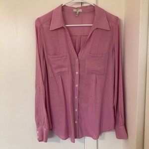 Joie Pink Gingham 100% Cotton Button-Down Blouse Sz XS
